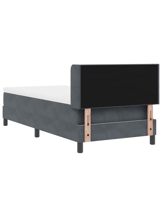 Gultas rāmis ar matraci melnā krāsā 100x200 cm samts ar matraci