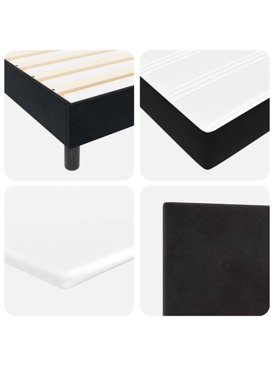 Gultas rāmis ar matraci melnā krāsā 100x200 cm samts melna