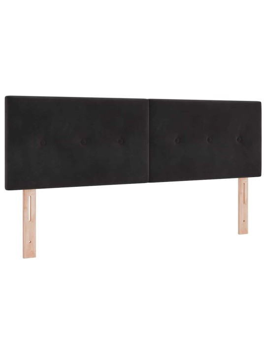 Gultas rāmis ar matraci melnā krāsā 100x200 cm samts melna