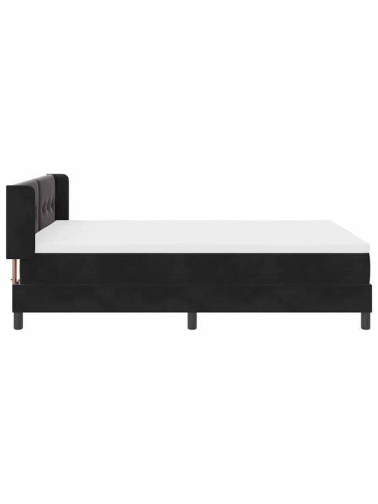 Gultas rāmis ar matraci melnā krāsā 100x200 cm samts melna