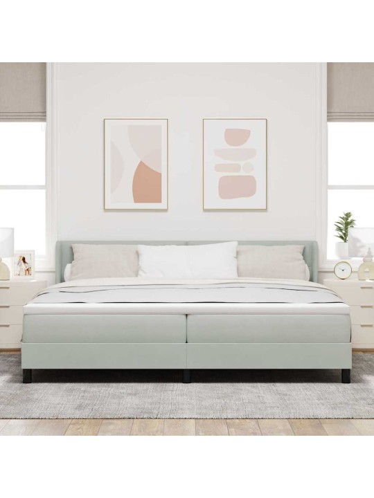 Gultas rāmis ar matraci melnā krāsā 100x200 cm samts ar matraci