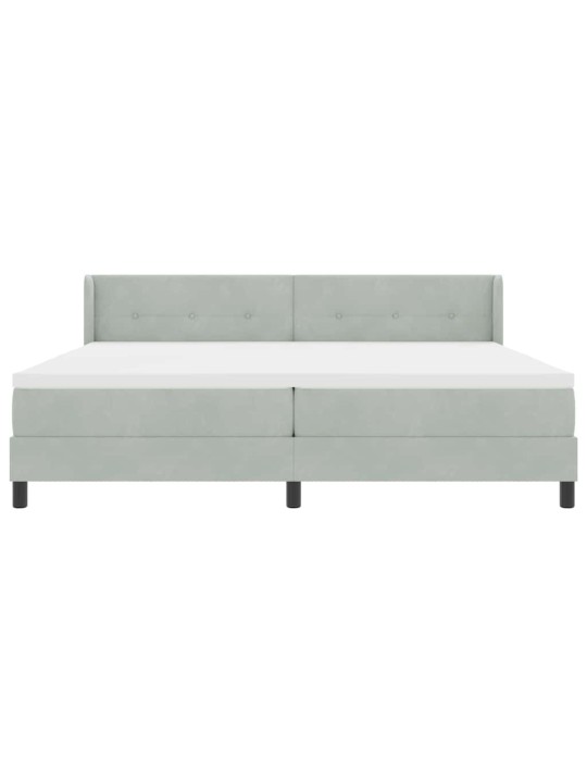 Gultas rāmis ar matraci melnā krāsā 100x200 cm samts ar matraci