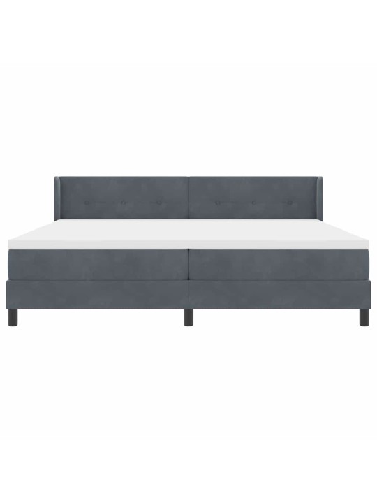 Gultas rāmis ar matraci melnā krāsā 100x200 cm samts ar matraci