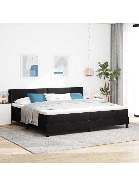 Gultas rāmis ar matraci melnā krāsā 100x200 cm samts melna