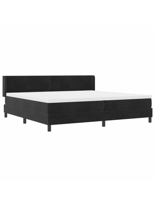 Gultas rāmis ar matraci melnā krāsā 100x200 cm samts melna