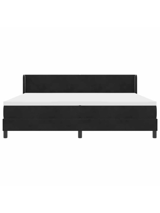 Gultas rāmis ar matraci melnā krāsā 100x200 cm samts melna