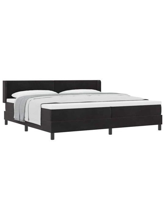 Gultas rāmis ar matraci melnā krāsā 100x200 cm samts melna