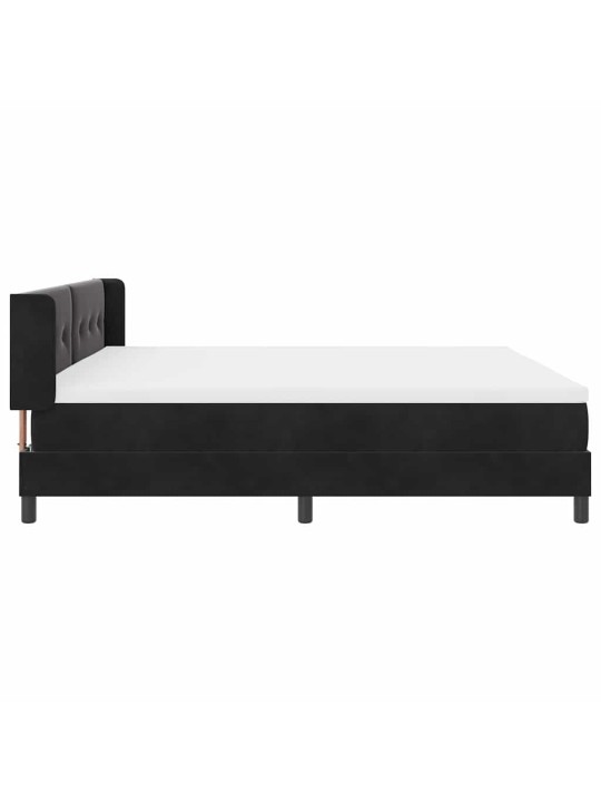 Gultas rāmis ar matraci melnā krāsā 100x200 cm samts melna
