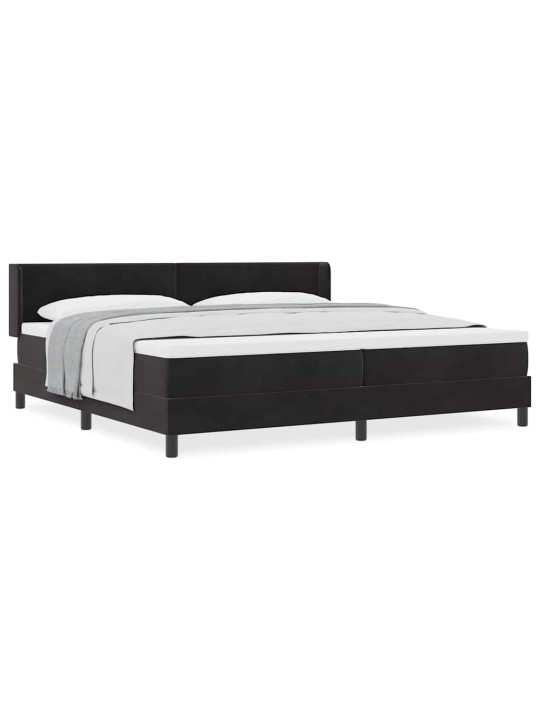 Gultas rāmis ar matraci melnā krāsā 100x200 cm samts melna
