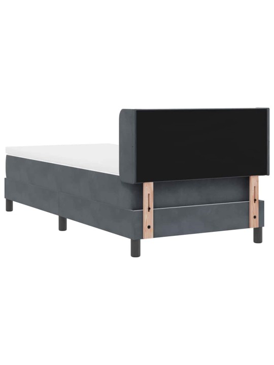Gultas rāmis ar matraci melnā krāsā 100x200 cm samts ar matraci