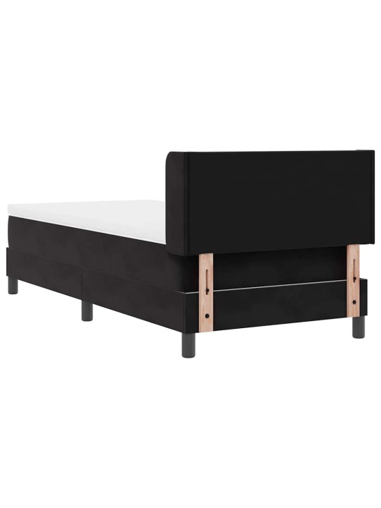Gultas rāmis ar matraci melnā krāsā 100x200 cm samts melna