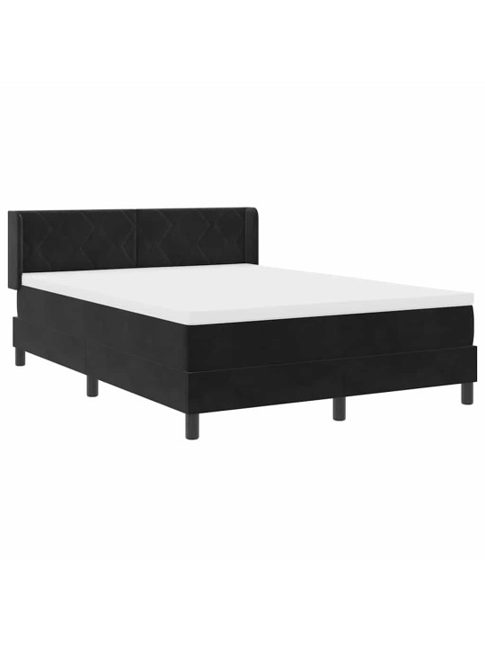 Gultas rāmis ar matraci melnā krāsā 100x200 cm samts melna