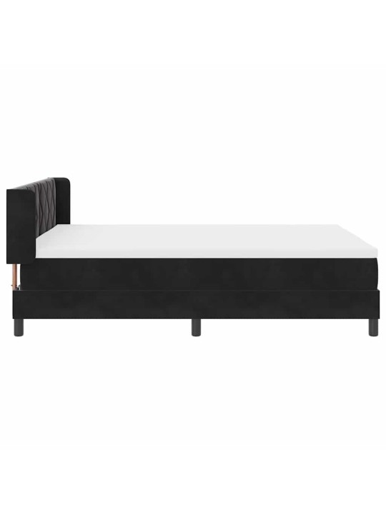 Gultas rāmis ar matraci melnā krāsā 100x200 cm samts melna