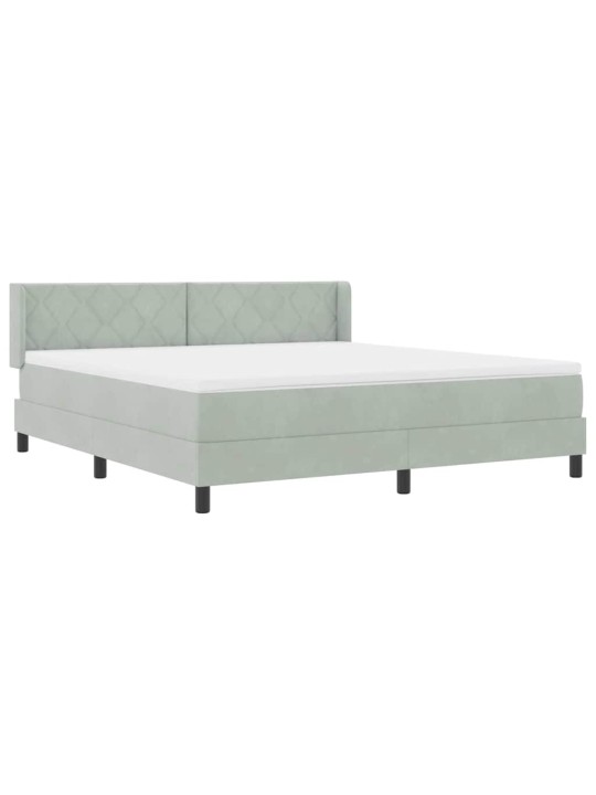 Gultas rāmis ar matraci melnā krāsā 100x200 cm samts ar matraci
