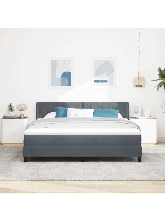 Gultas rāmis ar matraci melnā krāsā 100x200 cm samts ar matraci