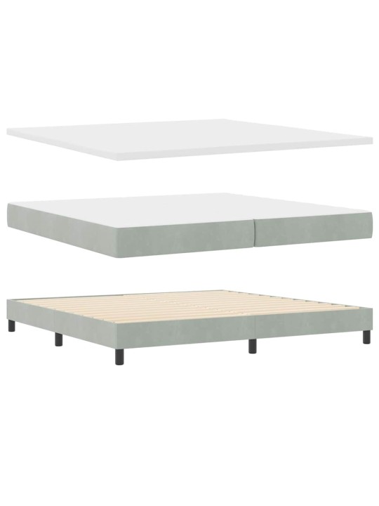 Gultas rāmis ar matraci melnā krāsā 100x200 cm samts ar matraci