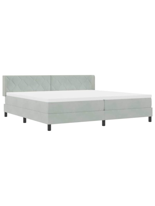Gultas rāmis ar matraci melnā krāsā 100x200 cm samts ar matraci