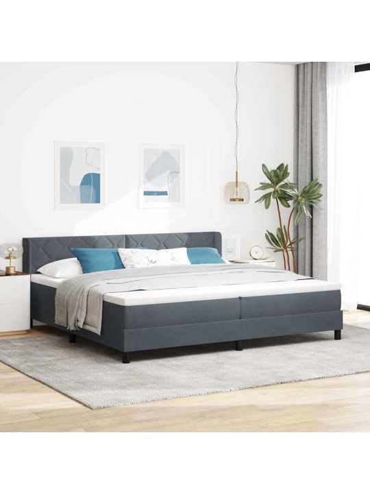 Gultas rāmis ar matraci melnā krāsā 100x200 cm samts ar matraci
