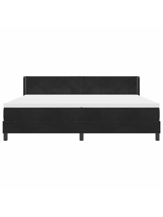 Gultas rāmis ar matraci melnā krāsā 100x200 cm samts melna