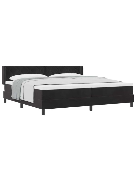Gultas rāmis ar matraci melnā krāsā 100x200 cm samts melna