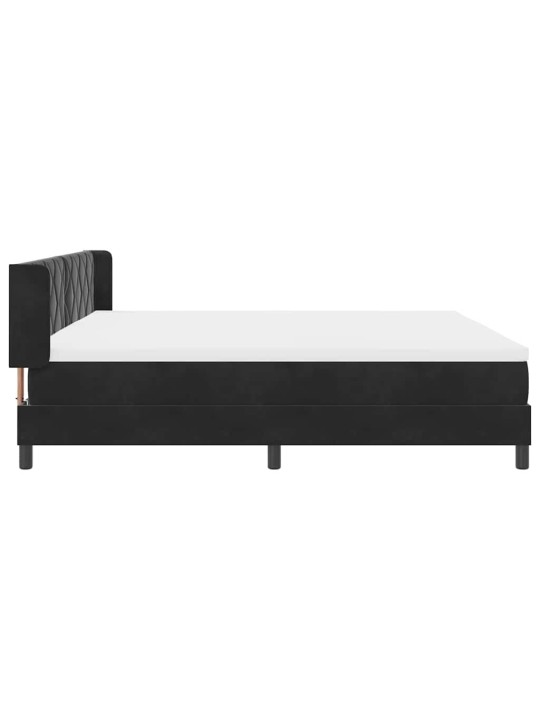 Gultas rāmis ar matraci melnā krāsā 100x200 cm samts melna