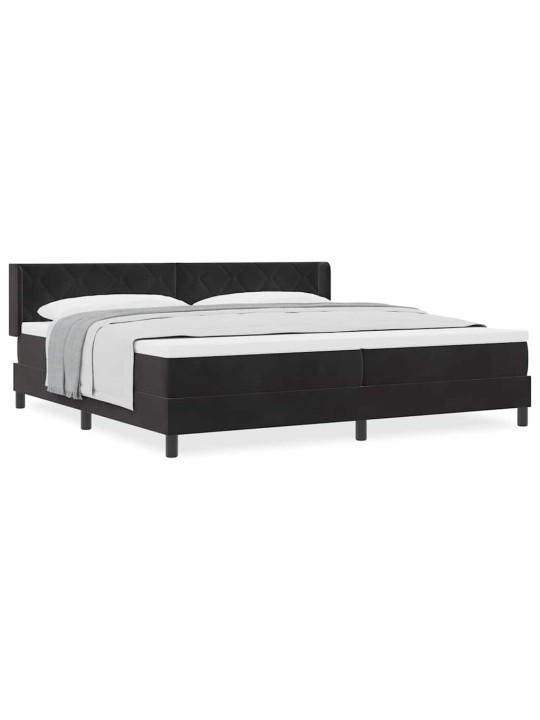 Gultas rāmis ar matraci melnā krāsā 100x200 cm samts melna