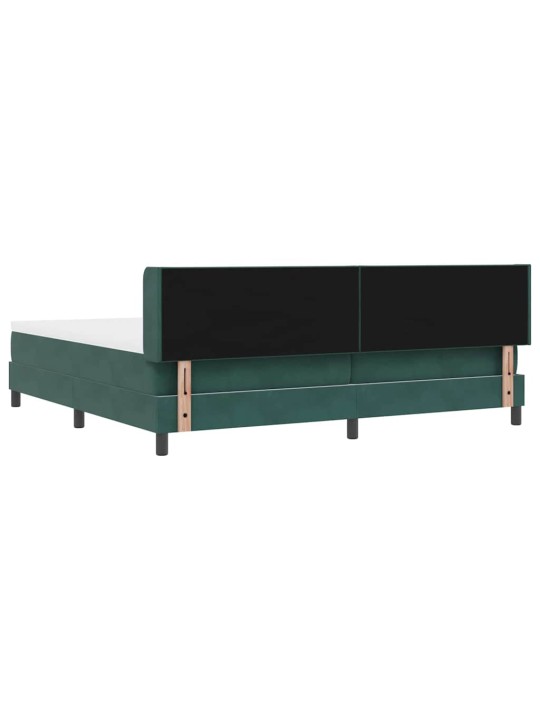 Gultas rāmis ar matraci melnā krāsā 100x200 cm samts tumši zaļa