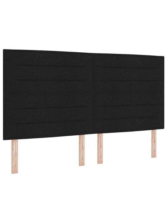 Kastītes atsperu gulta ar matraci melna 200 x 200 cm audums