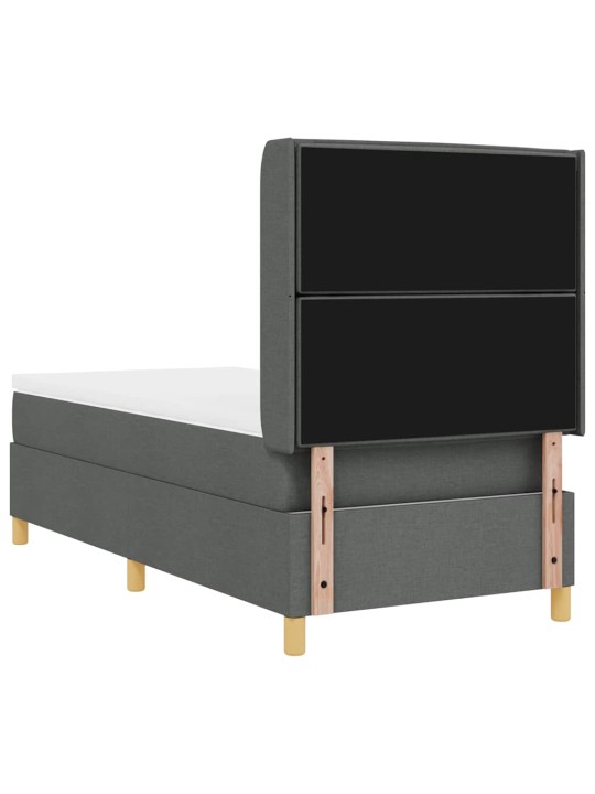 Gulta ar atsperēm ar matraci tumši pelēka 100 x 200 cm audums