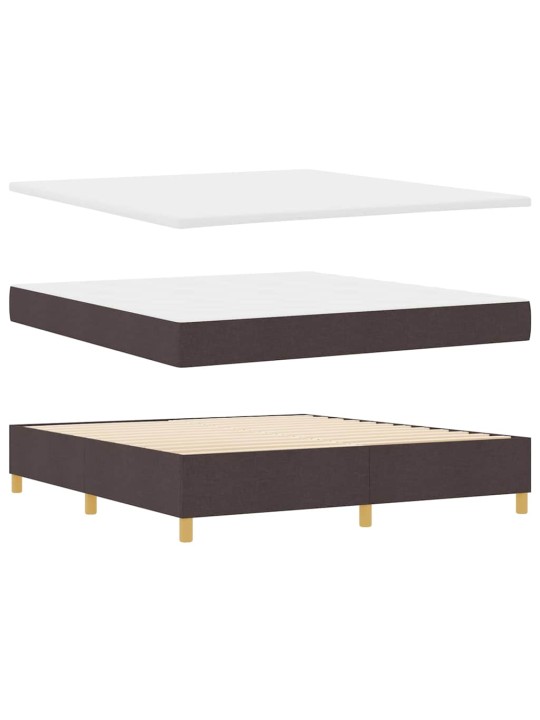 Gulta ar atsperēm ar matraci tumši brūna 180 x 200 cm audums