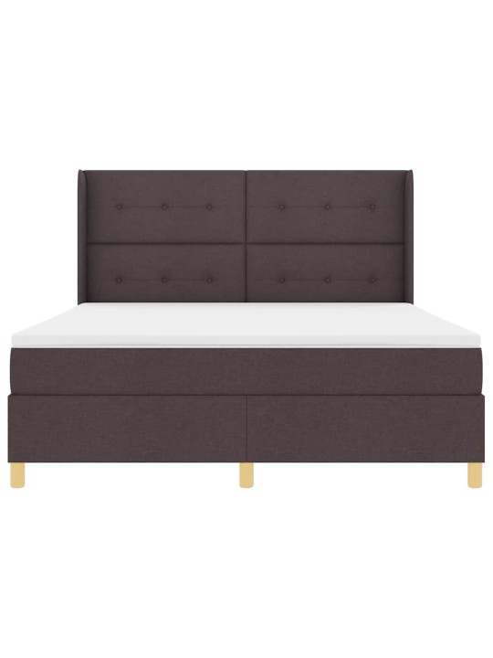 Gulta ar atsperēm ar matraci tumši brūna 180 x 200 cm audums