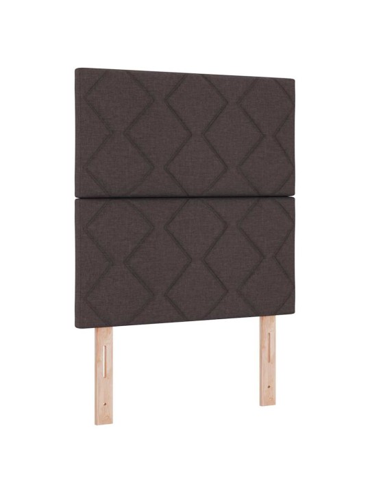 Gulta ar atsperēm ar matraci tumši brūna 80 x 200 cm audums