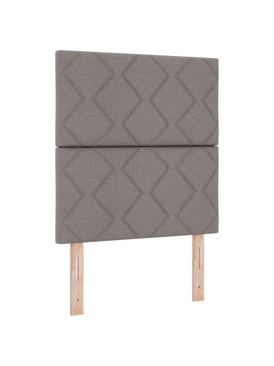 Gulta ar atsperēm ar matraci pelēkbrūna 80 x 200 cm audums
