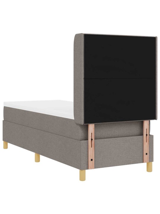 Gulta ar atsperēm ar matraci pelēkbrūna 80 x 200 cm audums