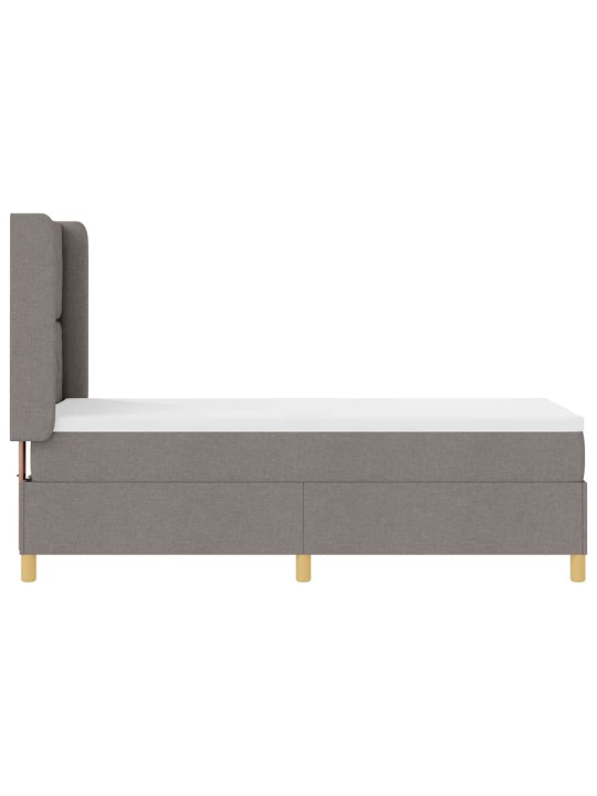 Gulta ar atsperēm ar matraci pelēkbrūna 80 x 200 cm audums