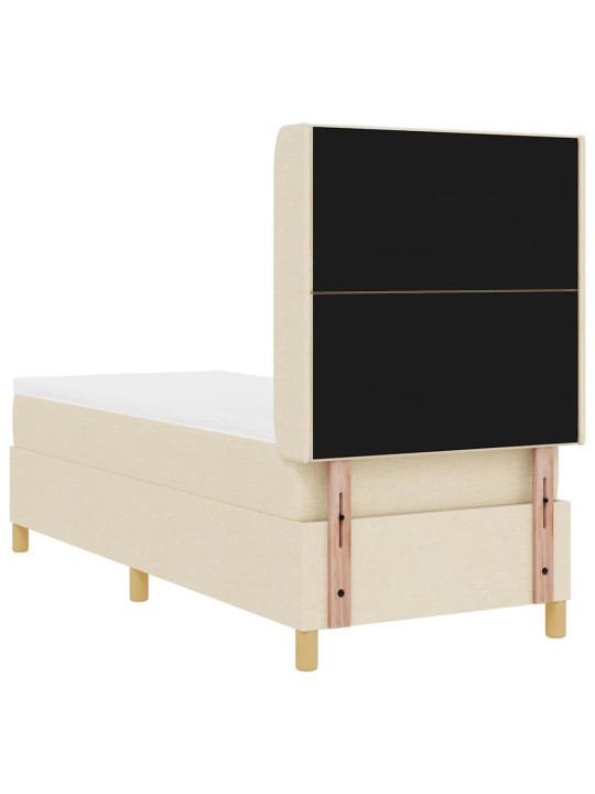 Gulta ar atsperēm ar matraci krēmkrāsa 80 x 200 cm audums