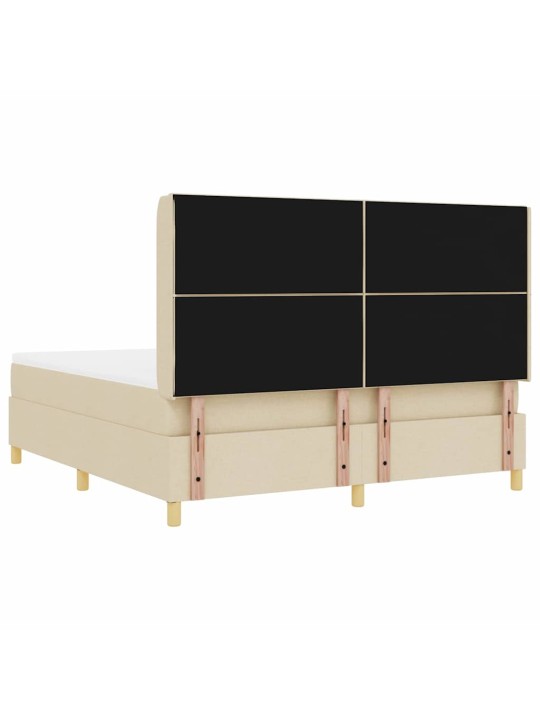Gulta ar atsperēm ar matraci krēmkrāsa 180 x 200 cm audums
