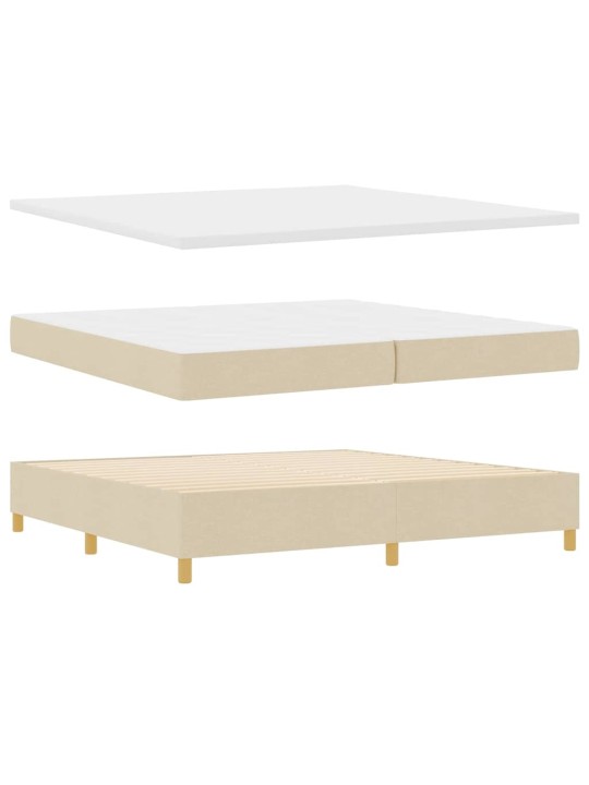 Gulta ar atsperēm ar matraci krēmkrāsa 200 x 200 cm audums