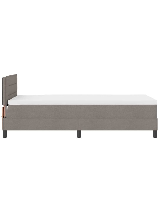Kastītes atsperu gulta ar matraci pelēkbrūna 80 x 200 cm audums