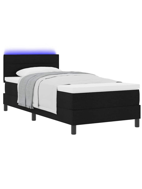 Kontinentālā gulta ar matraci melna 90 x 200 cm audums