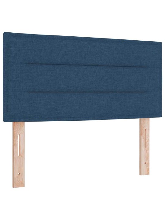 Kastītes atsperu gulta ar matraci zila 90 x 200 cm audums