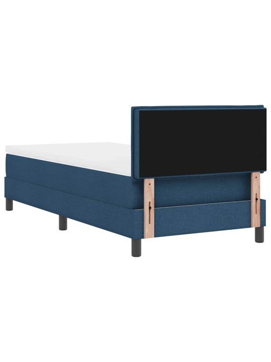 Kastītes atsperu gulta ar matraci zila 90 x 200 cm audums
