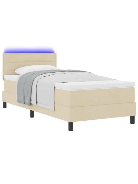 Kontinentālā gulta ar matraci krēmkrāsa 100 x 200 cm audums