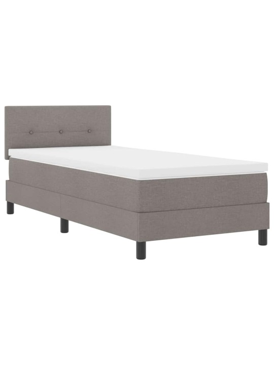 Kastītes atsperu gulta ar matraci pelēkbrūna 80 x 200 cm audums