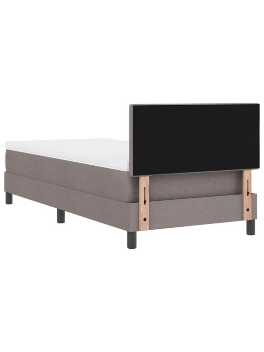Kastītes atsperu gulta ar matraci pelēkbrūna 80 x 200 cm audums