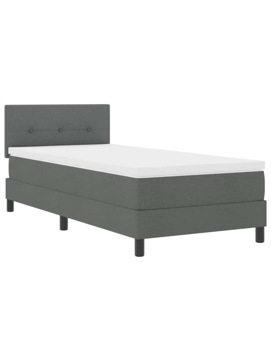 Kastītes atsperu gulta tumši pelēka 90 x 200 cm audums