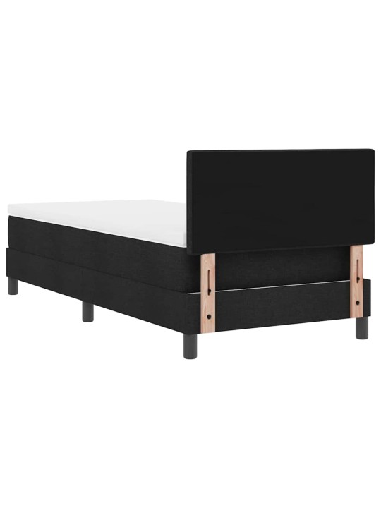 Kastītes atsperu gulta ar matraci melna 90 x 200 cm audums