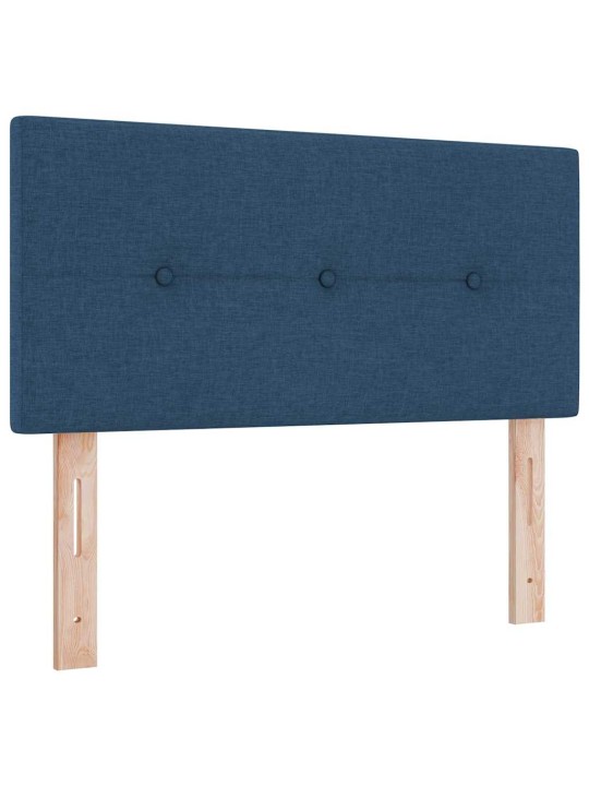 Kastītes atsperu gulta ar matraci zila 90 x 200 cm audums