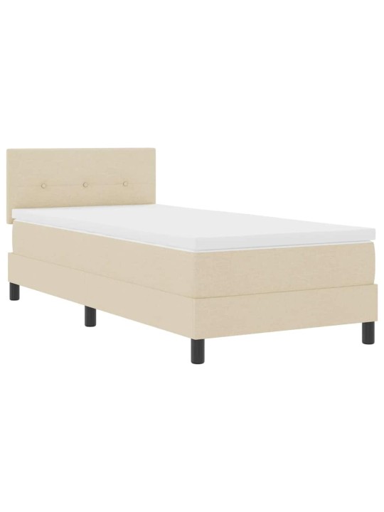 Kontinentālā gulta ar matraci krēmkrāsa 100 x 200 cm audums