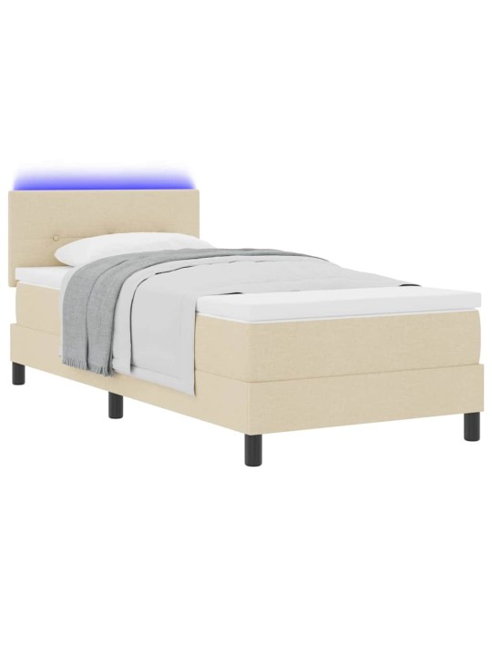 Kontinentālā gulta ar matraci krēmkrāsa 100 x 200 cm audums